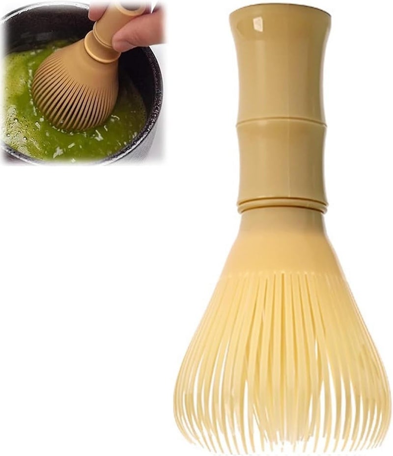 Alotm Matcha Whisk, PP Resin Matcha Stirrer, Traditional Handcrafted Japanese Matcha Tea Mixer Brush Mixing Tool Accessory for Tea Preparation (Yellow) - Image 1