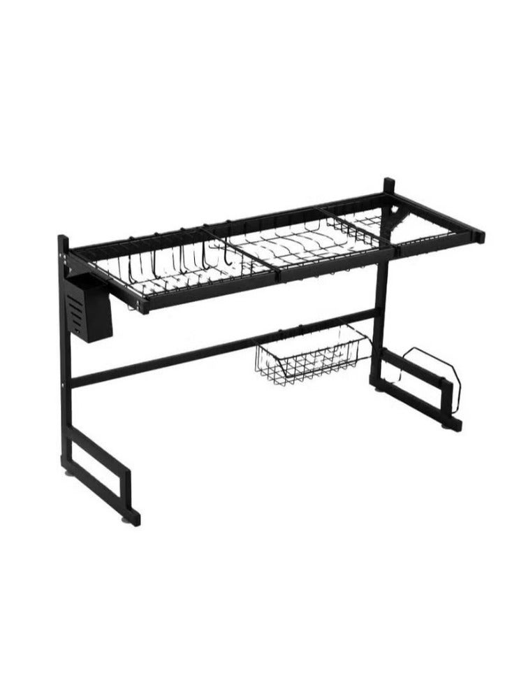 Dream Zone Modern style 85CM (full set) double racks stainless steel plate racks kitchen dish drying rack over sink - Image 1