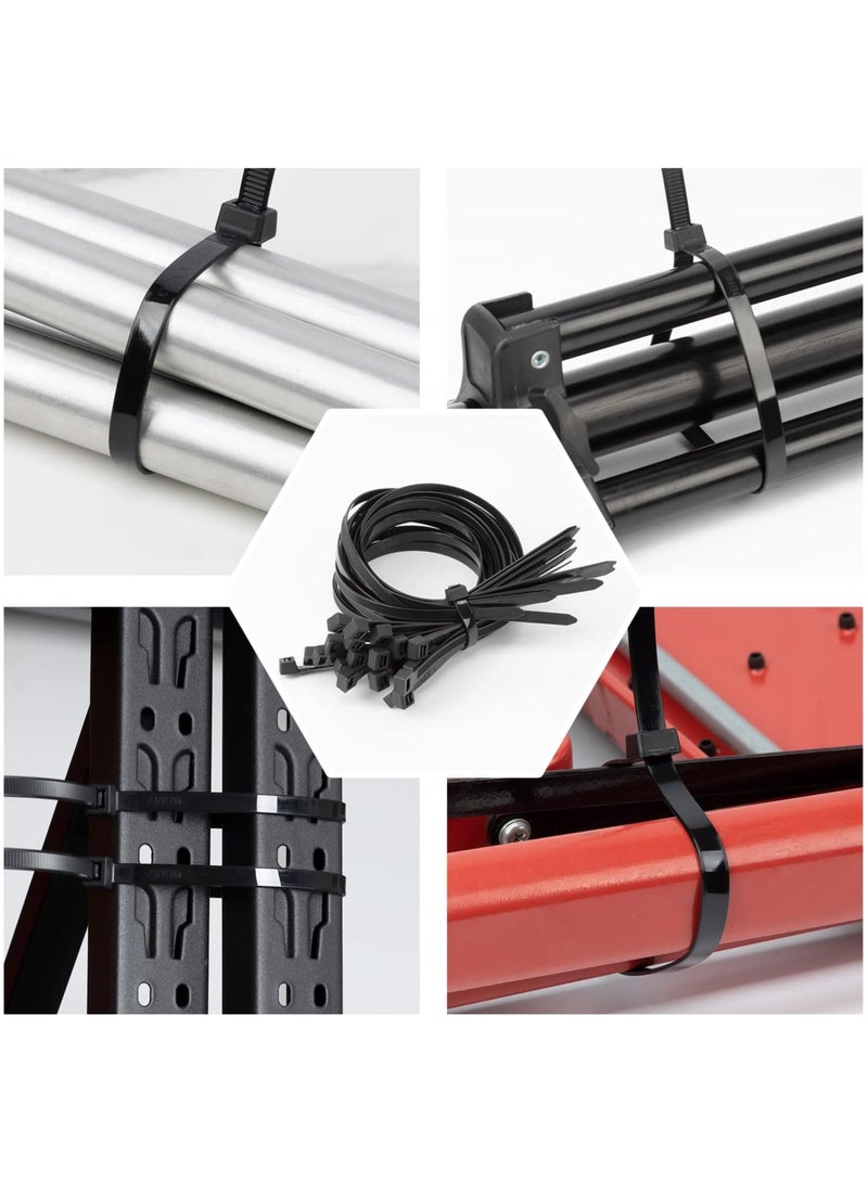 XINGO 24 inch Black Zip Ties Heavy Duty 100 PCS, 200LBS Ultra Strong Plastic Wire Ties, Large Cable Ties Extra Long Tie Wraps, Indoor and Outdoor UV Resistant  - Image 2