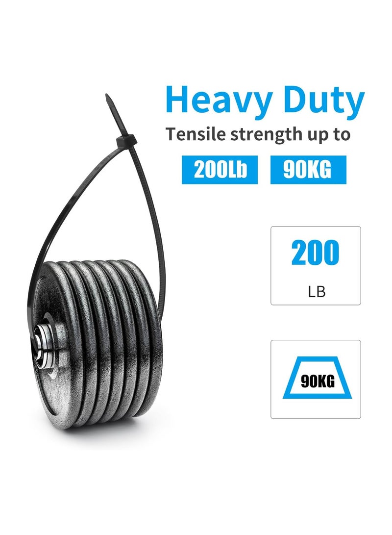 XINGO 24 inch Black Zip Ties Heavy Duty 100 PCS, 200LBS Ultra Strong Plastic Wire Ties, Large Cable Ties Extra Long Tie Wraps, Indoor and Outdoor UV Resistant  - Image 4
