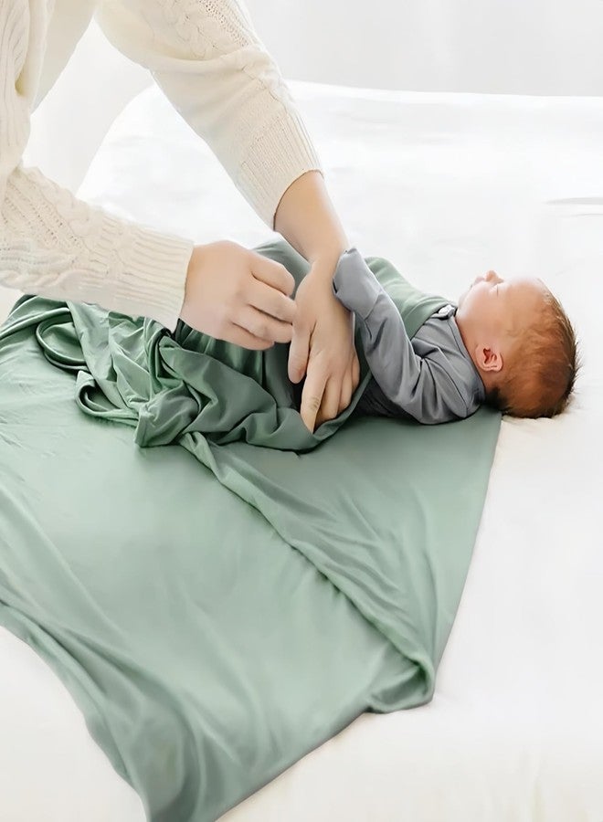 SEVDO Baby Receiving Blankets with Matching Beanie Set Newborn Nursery Swaddle Unisex Swaddle Wrap Soft Silky Neutral for Baby Girls and Boys (White) - Image 4