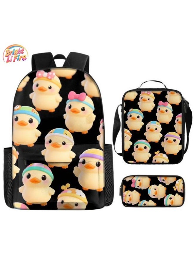 Bright Li Fire A good helper for cute travel! Exclusive cartoon bags for children and teenagers, three-piece set, light and comfortable (available for students, children, friends on outings, mountain climbing, going to school, etc.) - 10  - Image 1
