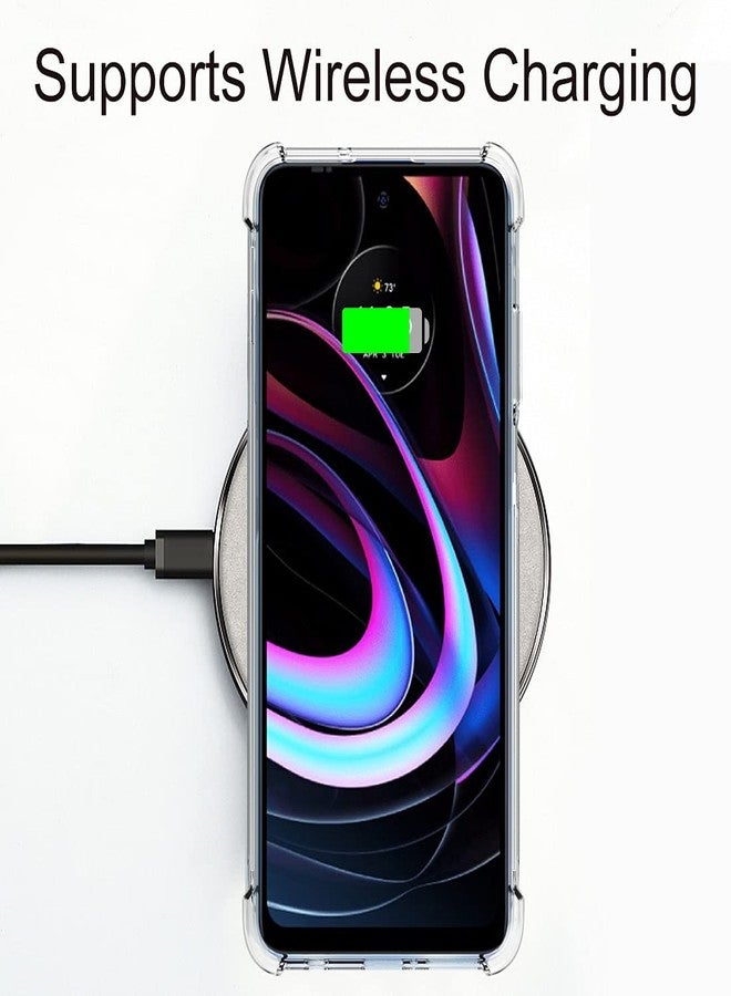 أوسوفر جراب Osophter لهاتف Moto Edge 2021، جراب Moto Edge 5G UW شفاف مزين بزهرة، زوايا معززة، غطاء هاتف مرن من مادة TPU ماصة للصدمات لهاتف Motorola Moto Edge 2021 (شفاف) - Image 4