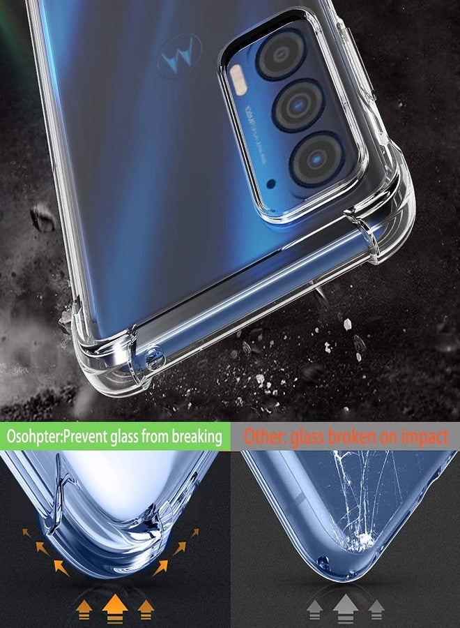 أوسوفر جراب Osophter لهاتف Moto Edge 2021، جراب Moto Edge 5G UW شفاف مزين بزهرة، زوايا معززة، غطاء هاتف مرن من مادة TPU ماصة للصدمات لهاتف Motorola Moto Edge 2021 (شفاف) - Image 3