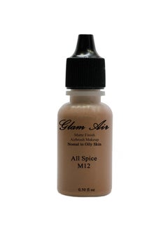 Glam 21 Large Bottle Airbrush Makeup Foundation Matte Finish M12 All Spice Water Based Makeup Long Lasting All Day Without Smearing Running Fading Or Caking 0.50 Oz Bottle By Glam Air  - Image 2