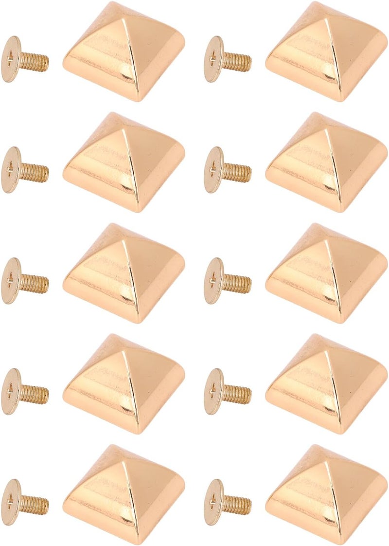 Treated anti-rust metal Yosoo 20 Sets Square Pointed Screw Rivets Zinc Alloy Pyramid Punk Leather Repair Kits with Electroplated Finish for Belts Bags Hats Shoes Clothing (Gold) Space saving Temp fluctuation resistant crafted quality Cost saving user oriented build Natural tone color options General compatible design Fast warehouse picking Wide range compatible material General purpose premium build Strategic warehouse site Reinforced edge Upgraded quality Upgraded general material Multi-demand compliant quality Modern versatile shape Spec upgraded improved quality Fault optimized construction Permanent & temporary usable One piece build Natural material Global versatile design Connectable modular Local available supply Certified local stock Backup reserve local stock - Image 1
