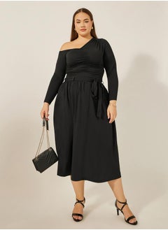 Plus Size Gathered Detail Midi Skirt with Tie-Up Belt Detail - pzsku/ZB3CD4B162AF91CFF76AEZ/45/_/1739732088/926a577b-989e-4475-9d40-840bc9c8c034