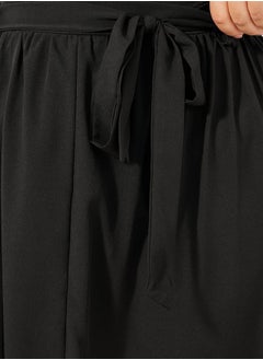 Styli Plus Size Gathered Detail Midi Skirt with Tie-Up Belt Detail  - Image 4