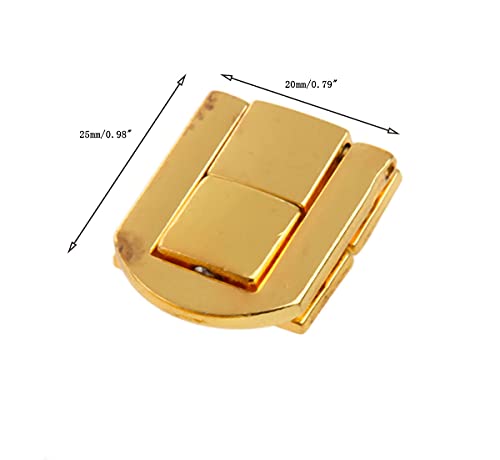 dophee Toggle Catch Lock 0.98"x0.79" Gold Retro Style Iron Hasp Wood Chest Lock Latch Clasp with Screws for Jewellery Box Suitcase Chest Decoration (5-Pack) - Image 2