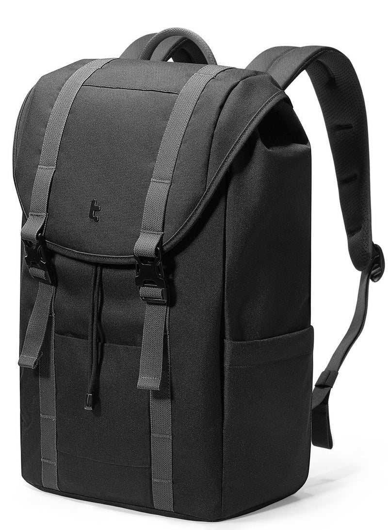Tomtoc VintPack-TA1 Flap Laptop Backpack, Lightweight, Water-Resistant Travel Casual Daypack, Slim Durable Work-pack Rucksack for 13-16 Inch MacBook Laptop, Large Capacity, Eco-Friendly Backpack 22L  - Image 2