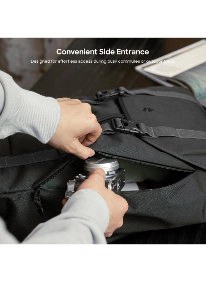 Tomtoc VintPack-TA1 Flap Laptop Backpack, Lightweight, Water-Resistant Travel Casual Daypack, Slim Durable Work-pack Rucksack for 13-16 Inch MacBook Laptop, Large Capacity, Eco-Friendly Backpack 22L  - Image 5