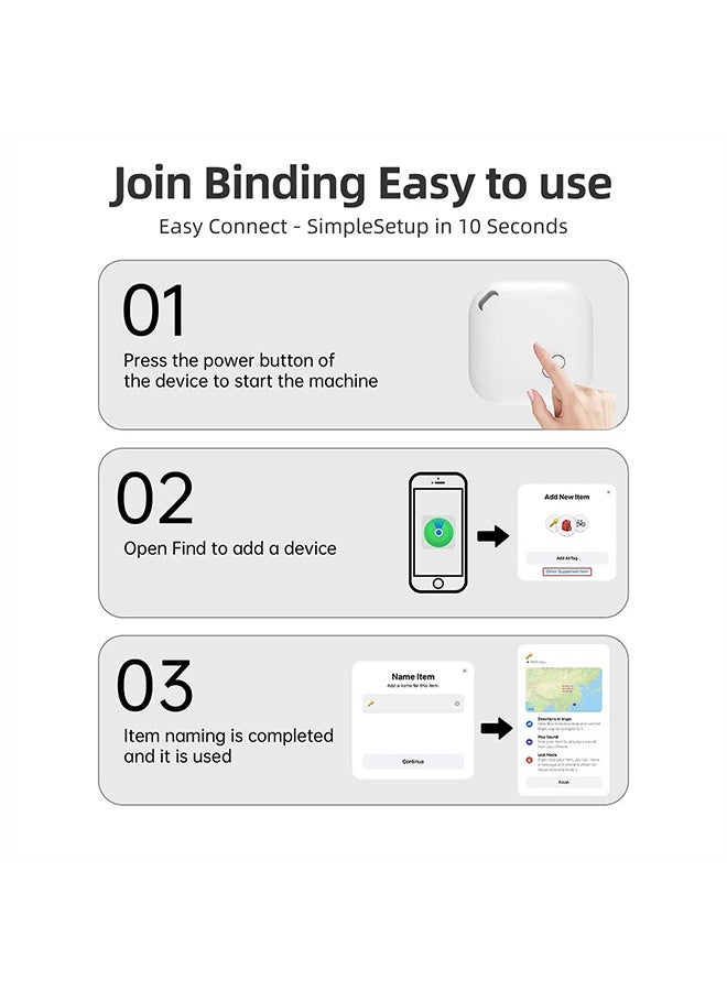X-level Item Locator, Security SmartTag Works with Apple Find My (iOS only), Phone Finder,Luggage Tracker Works， Key Finder Compatible with iPhone iPad iWatch Mac, Bluetooth Tracker for Keys Wallets Belongings， white 1pcs)  - Image 5