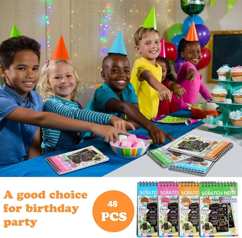 PLUSPOINT دفاتر خدش، 10 صفحات كتاب فن خدش قوس قزح سحرية للرسم والتخطيط مع قلم خشبي للأطفال، نشاط مثالي للسفر (48) - Image 5