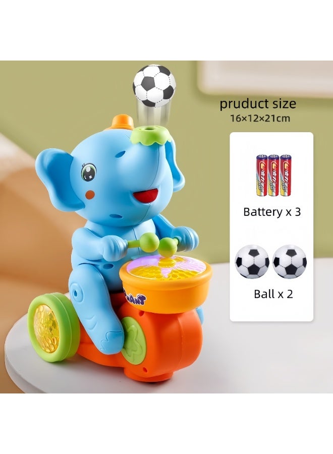 Cute drum elephant, automatic obstacle avoidance, colorful light tubes and music, infant crawling training toys, floating football training, children's concentration, boys and girls, educational toys and early education gifts  - Image 5