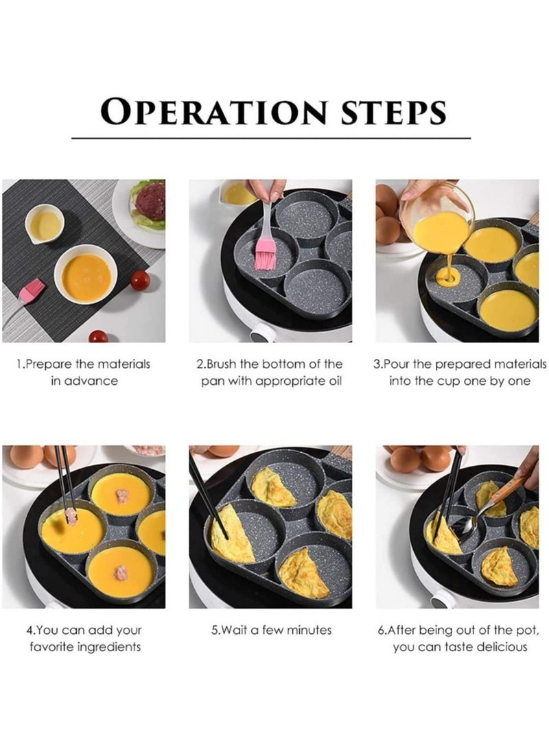 ELTRAZONE Egg Cooker Frying Pan, 4-Cups Non-Stick Cookware Aluminium Alloy Fried Egg Cooker,Pancake,Omelette Pan,Egg Poacher - Image 3