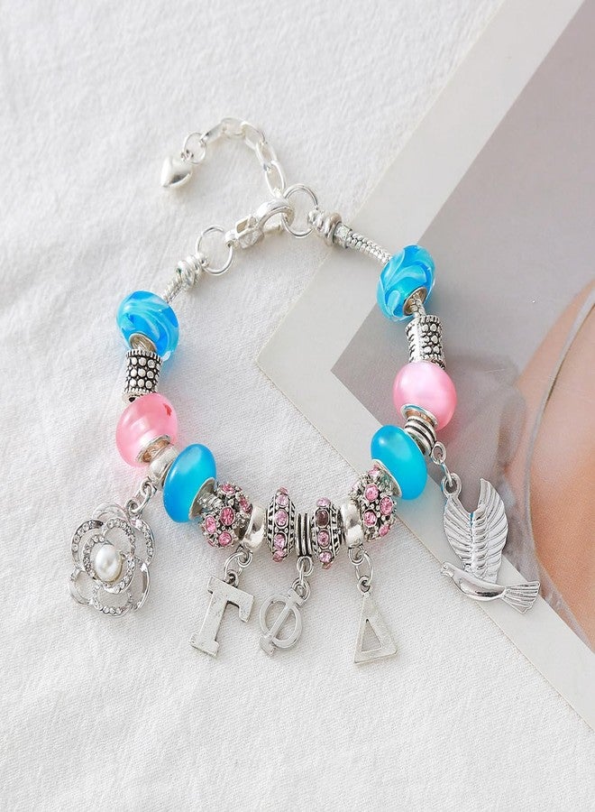 HUSURU Greek Letters Gamma Phi Detla Sorority Bracelets Charm Beaded College Organization Gifts Jewelry - Image 3