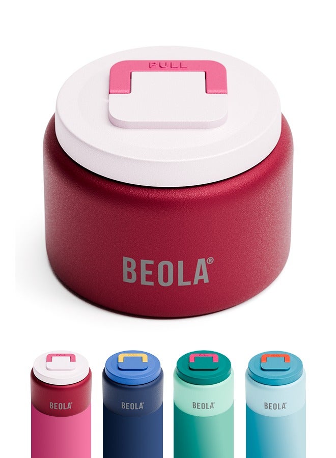 BEOLA 240ml Replaceable Nesting Food Jar for Lunch Box, Thermos Stainless Steel Double Wall Insulated Travel Food Flask for Kids, 8oz (Blush & Bows)  - Image 1