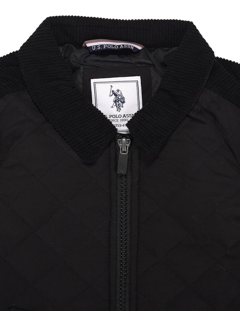 U.S. Polo Assn. Kids Regular fit Nylon Hooded Jackets (UKJCK0144_Black_36M) - Image 3