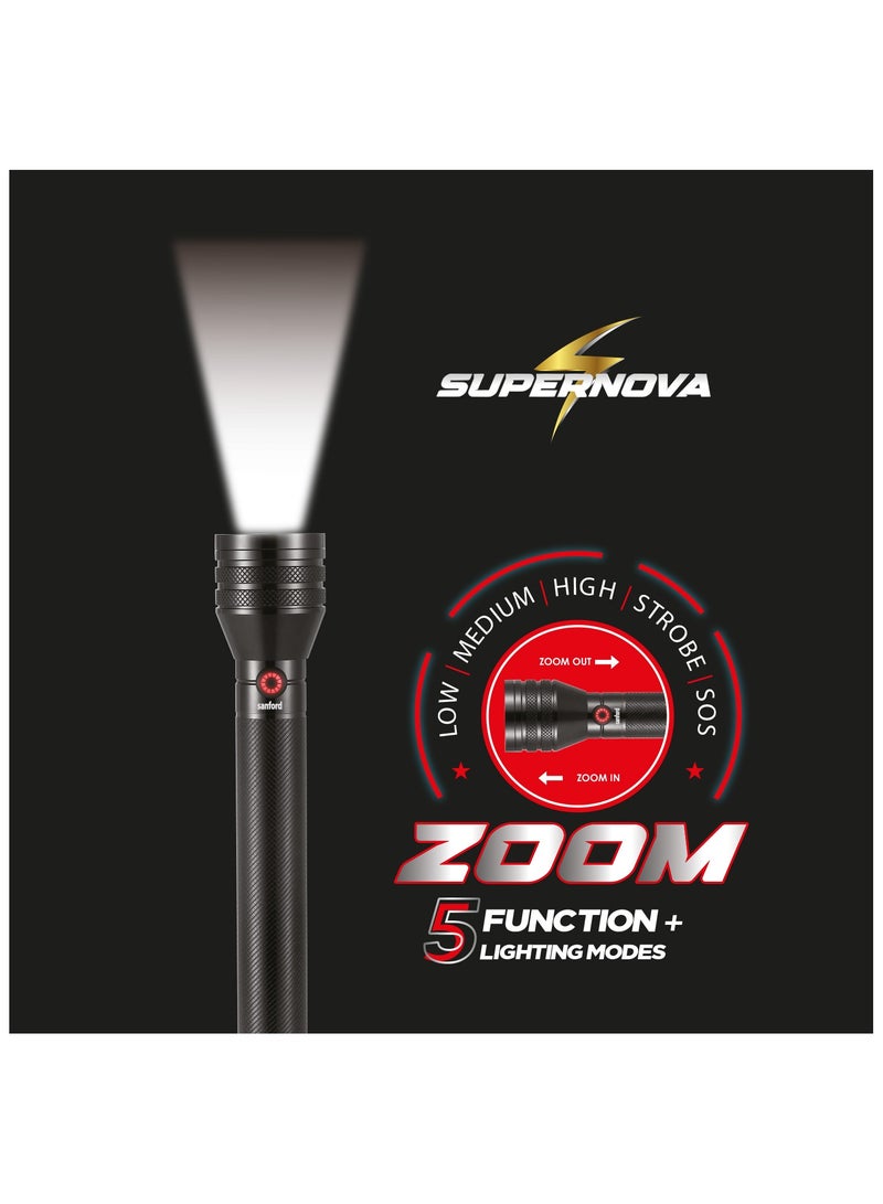 Sanford Pack of 3 Searchlight Combo, Tactical Camping Light, 400 Lumens, 2500m Range, 20W Laser LED, 6000mAh Battery, Zoom Function, 5 Modes, Unbreakable Aluminum - Image 3