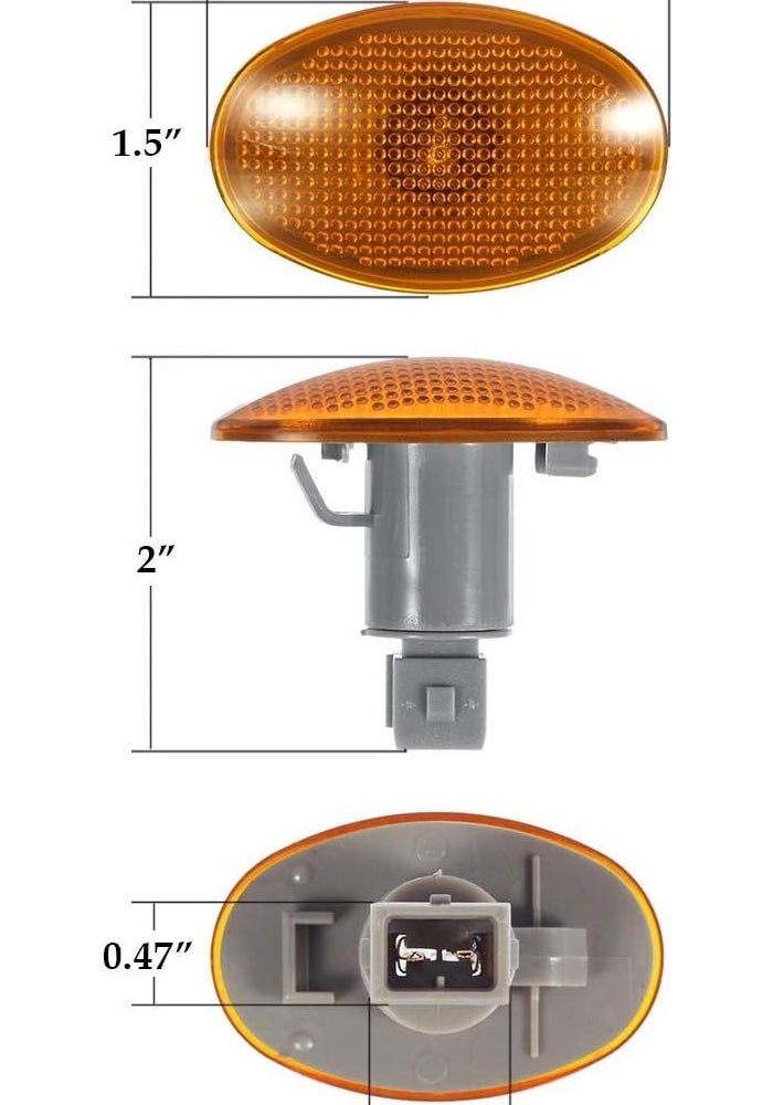 Partsam 2 Amber + 2 Red Dually Bed Fender Clearance Side Marker Lights with Sockets - Image 2