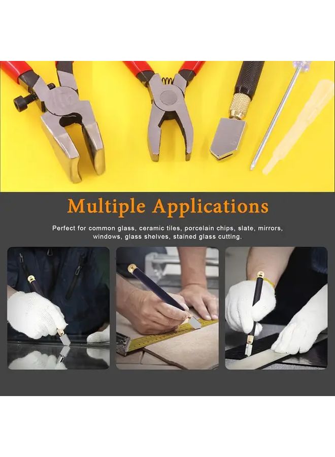 Glass Mosaic Tile Cutting Tool Set With Pliers Keychain Precision Blades 1 Set - Image 4