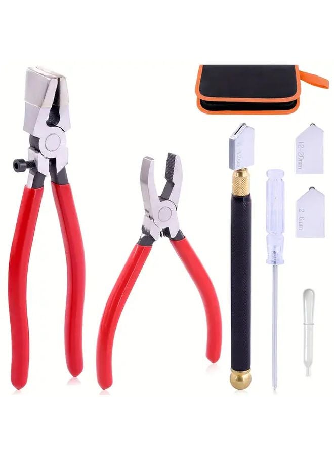 Glass Mosaic Tile Cutting Tool Set With Pliers Keychain Precision Blades 1 Set - Image 1