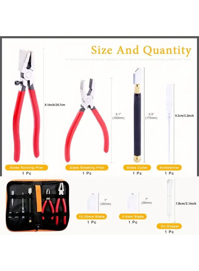 Glass Mosaic Tile Cutting Tool Set With Pliers Keychain Precision Blades 1 Set - Image 3