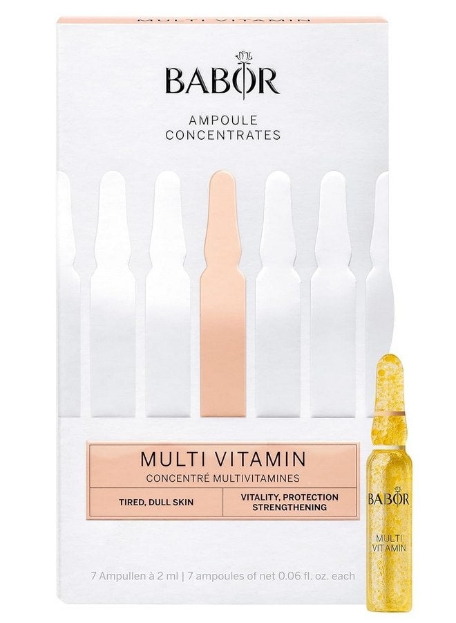 بابور أمبولات فيتامينات متعددة مركّزة من بابور، تعمل على تنشيط البشرة الباهتة المتعبة، فيتامين أ يزيد من إشراق البشرة، فيتامين سي يوحد لون البشرة، النياسيناميد يدعم حاجز البشرة، كبسولات فيتامين للعناية بالبشرة، 7 علاجات - Image 1