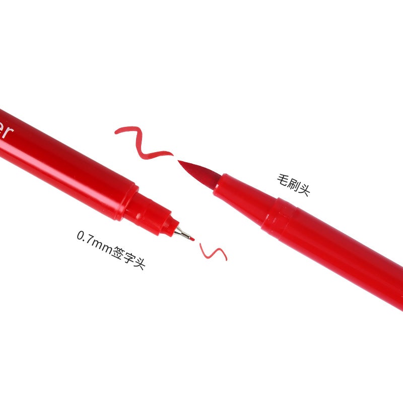 Factory direct supply of new double-headed edible baking pigment pen 0.7mm signature pen head brush pen hook line strokes 10 colors in a box - Image 4