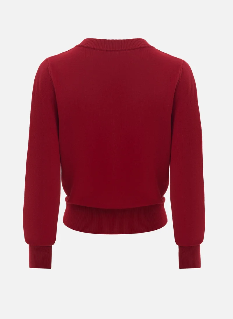 Lichi Knitted cardigan with chest embroidery