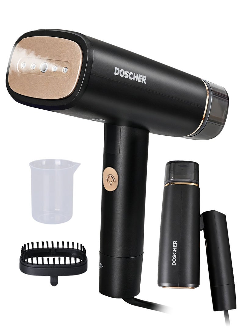 دوشر كوايه ملابس بخار محمولة 1300 واط، كوايه بخار بتصميم قابل للطي مع خزان مياه 120 مل، بخار قوي نافذ بدرجة حرارة 170° لإزالة التجاعيد بسرعة، للاستخدام المنزلي والمكتبي - Image 1