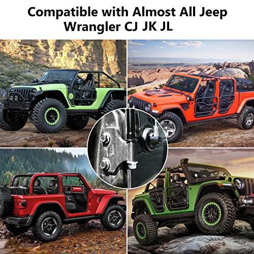 Denforste Mirrors Doors Off Compatible with Jeep Wrangler JK CJ JL & Unlimited - Door Hinge Side Mirrors for Jeep - 2 Pack 5.5 x 7.5 inches Side Rear View Mirrors for Doors Off Driving - Image 3