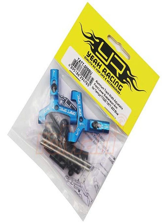 Yeah Racing Aluminum Track Width Adjustable Front Lower Suspension Arm for Tamiya TT02D TATT-S03 Blue #TATT-009BU - Image 2