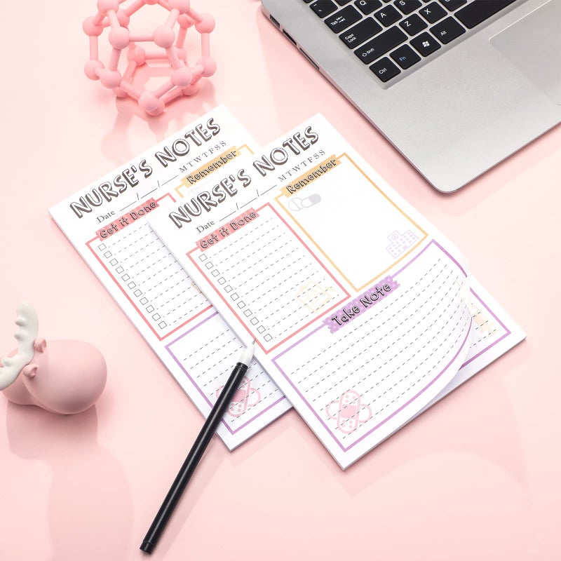 Fainne 2 Pack Nurse Notepad 5.9 x 8.7 Inch Nurse to Do List Note Pad Daily Planner Notepad Stationary Must Haves for Christmas Appreciation Gifts Supplies - Image 2