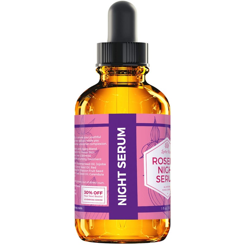 Leven Rose Rosehip Oil Night Face Serum, 100% Pure Organic Natural Rose Hip Oil Serum for Dry Skin 1 oz - Image 4