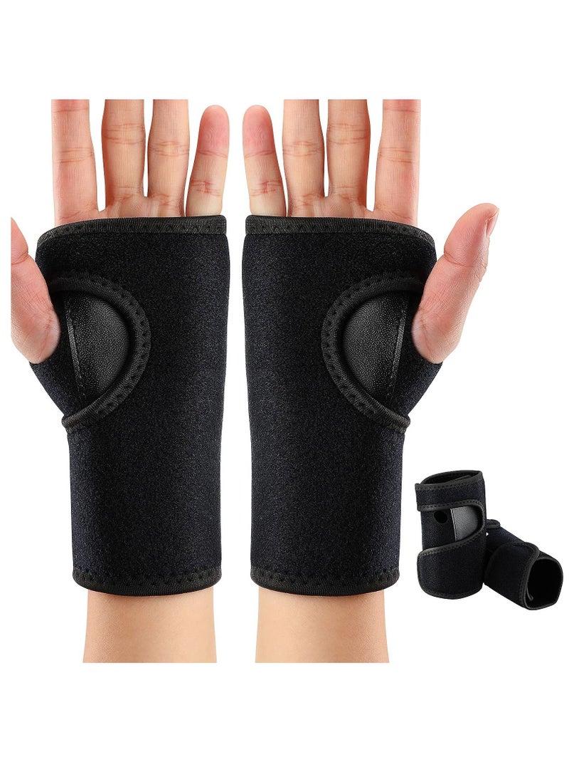 SYOSI 2 Pieces Night Wrist Sleep Support Brace, for Night Wrist Sleep Support Brace Wrist Splint Stabilizer, Help With Carpal Tunnel and Wrist Pain Relief Adjustable, Fitted (Black,Classic Style) - Image 1