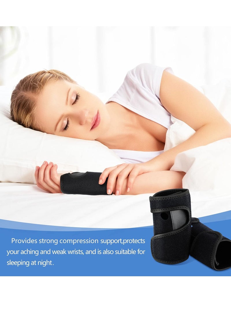 SYOSI 2 Pieces Night Wrist Sleep Support Brace, for Night Wrist Sleep Support Brace Wrist Splint Stabilizer, Help With Carpal Tunnel and Wrist Pain Relief Adjustable, Fitted (Black,Classic Style) - Image 5