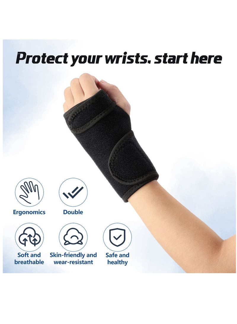 SYOSI 2 Pieces Night Wrist Sleep Support Brace, for Night Wrist Sleep Support Brace Wrist Splint Stabilizer, Help With Carpal Tunnel and Wrist Pain Relief Adjustable, Fitted (Black,Classic Style) - Image 4