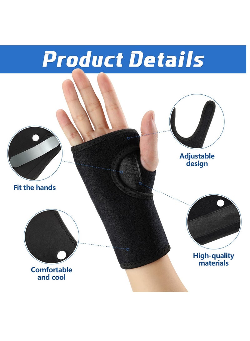 SYOSI 2 Pieces Night Wrist Sleep Support Brace, for Night Wrist Sleep Support Brace Wrist Splint Stabilizer, Help With Carpal Tunnel and Wrist Pain Relief Adjustable, Fitted (Black,Classic Style) - Image 2