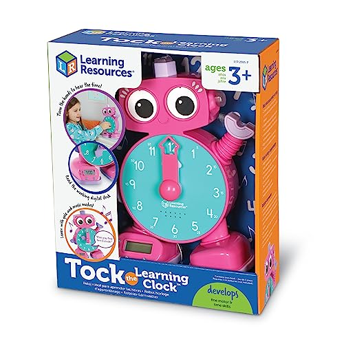 Learning Resources Tock The Learning Clock Pink Digital Clock for Classroom Telling Time Kids Timer Homeschool Essentials Montessori Toddler School Supplies Gifts for Boys and Girls - Image 1