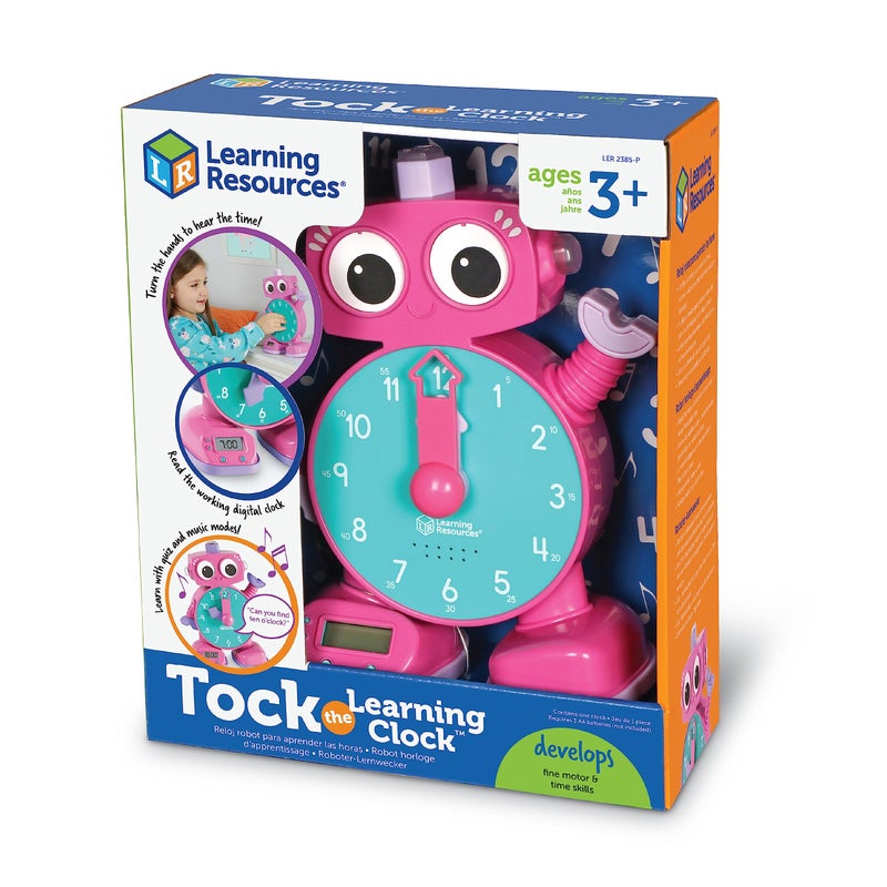 Learning Resources Tock The Learning Clock Pink Digital Clock for Classroom Telling Time Kids Timer Homeschool Essentials Montessori Toddler School Supplies Gifts for Boys and Girls - Image 2