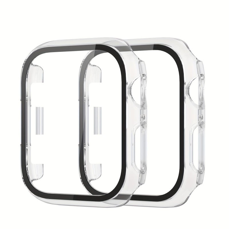 Clear Ultra Slim PC Hard Case Compatible with iWatch Series 1 to 9 38mm to 45mm Including Transparent Screen Protector and Button Cover for Apple Watch 41mm - Image 1