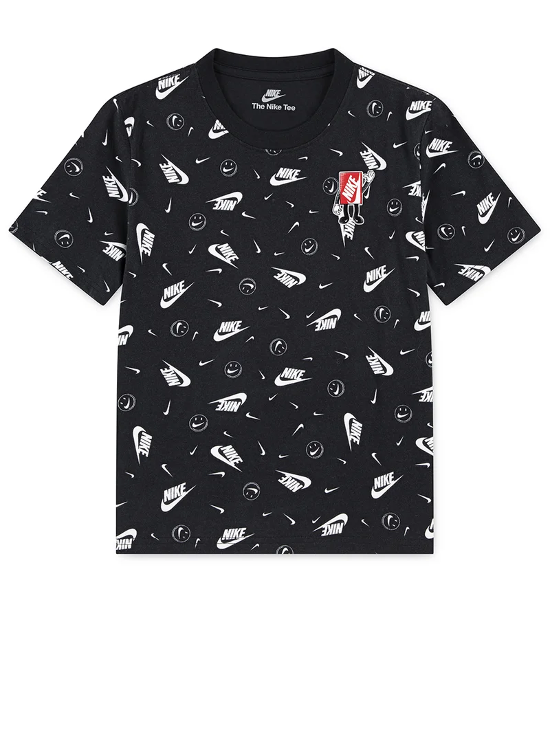 نايكي Kids All-Over Printed Boxy Fit T-Shirt