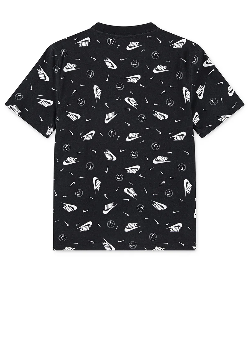 نايكي Kids All-Over Printed Boxy Fit T-Shirt
