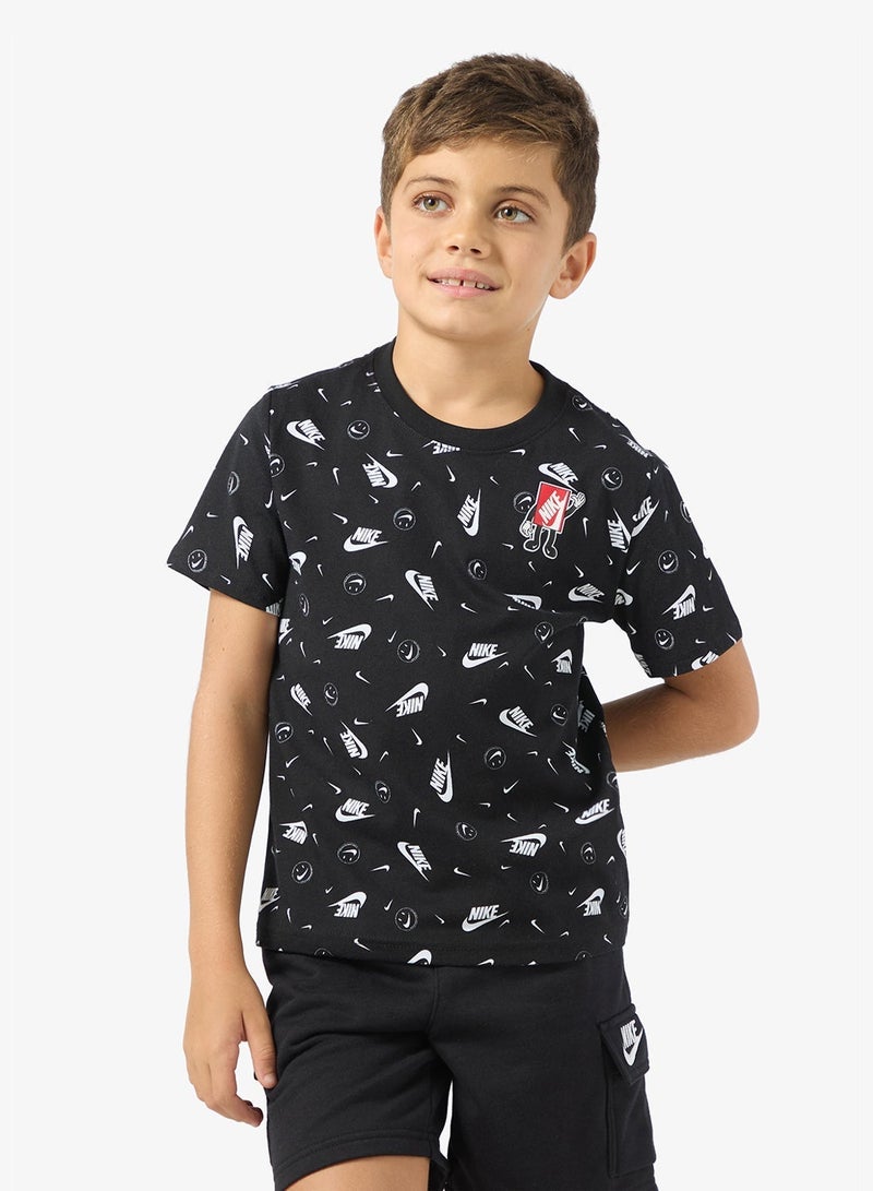 Nike Kids All-Over Printed Boxy Fit T-Shirt - Image 1