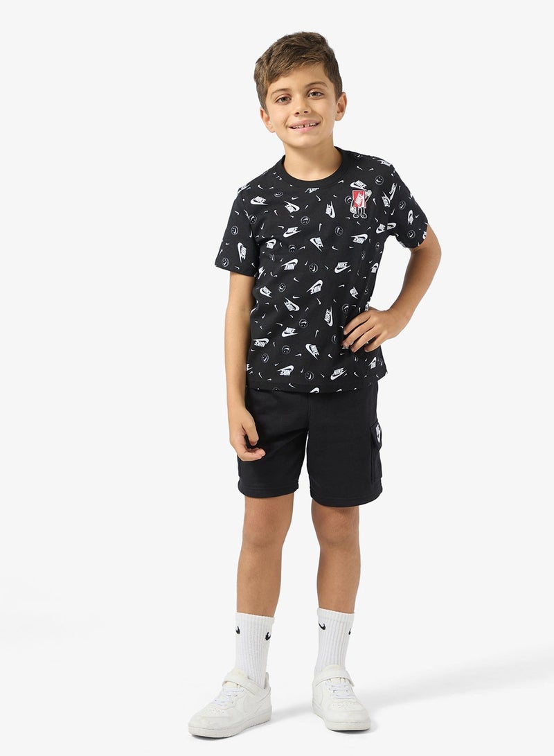 Nike Kids All-Over Printed Boxy Fit T-Shirt - Image 4