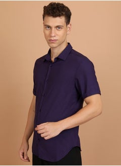 Ketch Slim Fit Spread Collar Casual Shirt by Styli  - Image 4