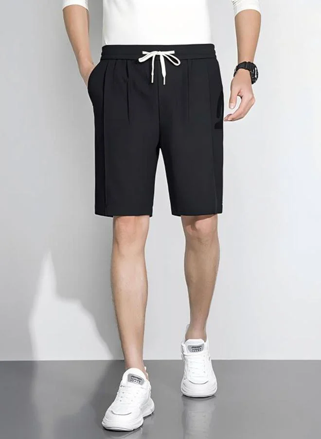 تايك تو Men Black Waffle Knit Shorts
