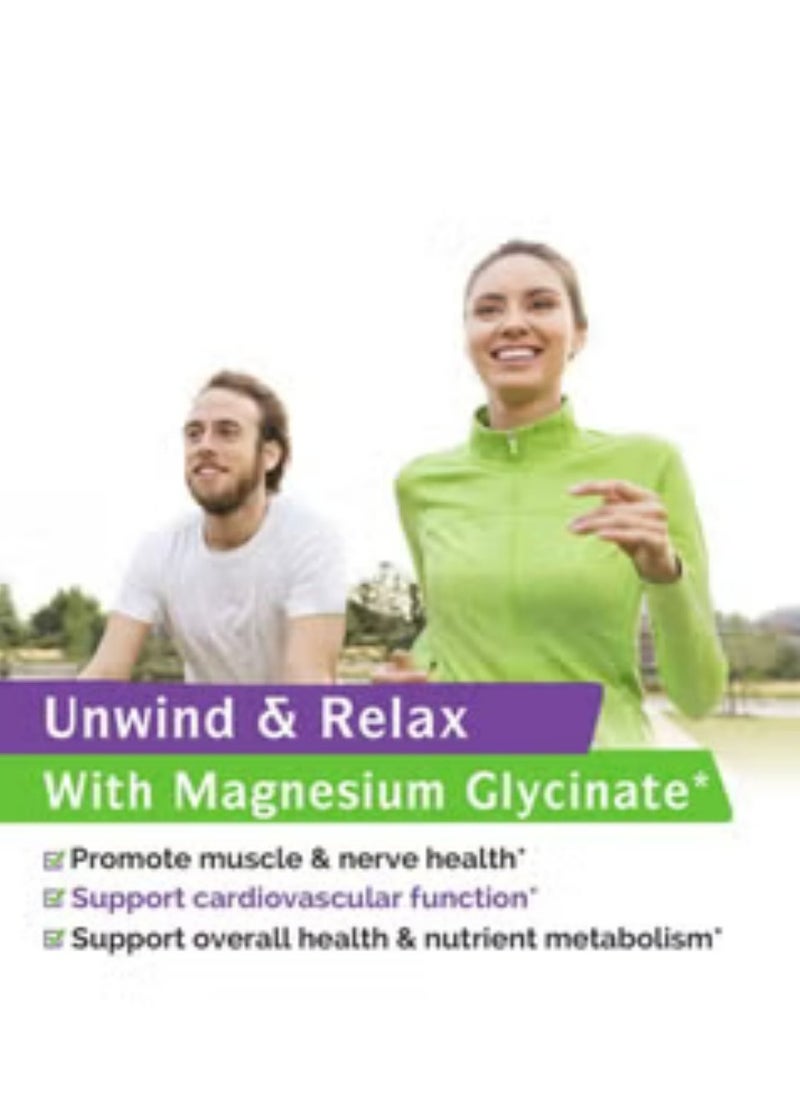 مغنيسيوم جلايسينات Innate Vitality Magnesium Glycinate 500mg: 70mg عنصر المغنيسيوم، عالي الامتصاص، غير معدّل وراثيًا، خالي من الغلوتين. يدعم صحة الأعصاب والعضلات والعظام والقلب. 120 كبسولة نباتية.  - Image 2