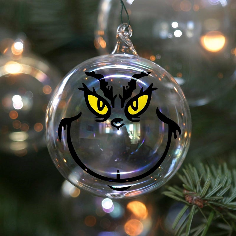 TROECE TT 15 Pcs Christmas Ornament Stickers  Christmas Decoration Stickers  Christmas Vinyl Stickers  Christmas Window Stickers  Christmas Party Waterproof Stickers Christmas Ball DIY Face Stickers - 3.3*3.3in - Image 5